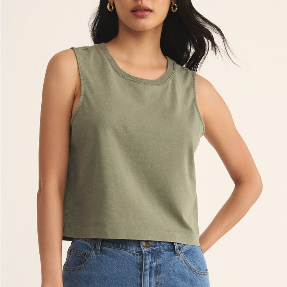 Z Supply Sloane  Muscle Tank Top in Avocado